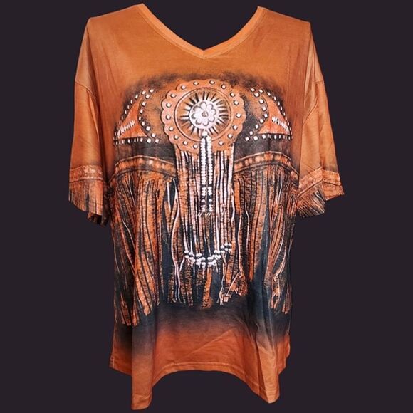 53. Western Design V Neck Top - Picture 2 of 7